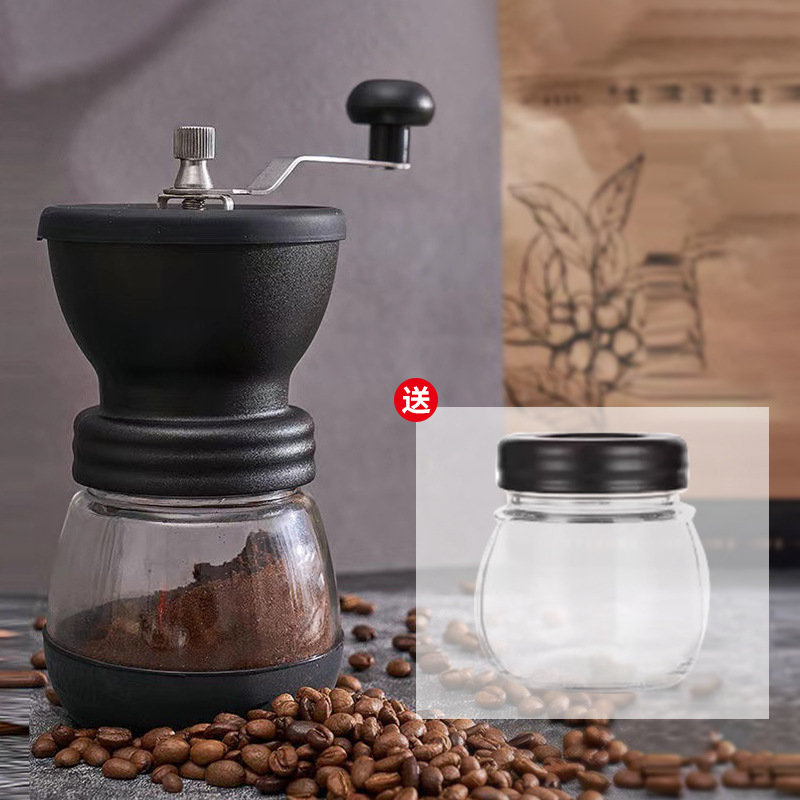 Manual Grinding Machines Manual Coffee Machine Glass Fully Washable Coffee Grinder Coffee Bean Grinder Hand Crank