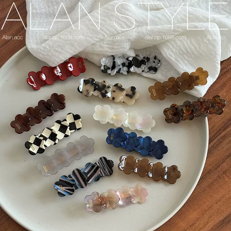 阿斓极简花朵侧边醋酸女2026新款高端刘海夹前额碎发夹发卡鸭嘴夹