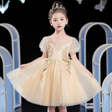 女童公主裙超仙蓬蓬纱裙子春夏季花童婚礼主持人钢琴演出晚礼服裙