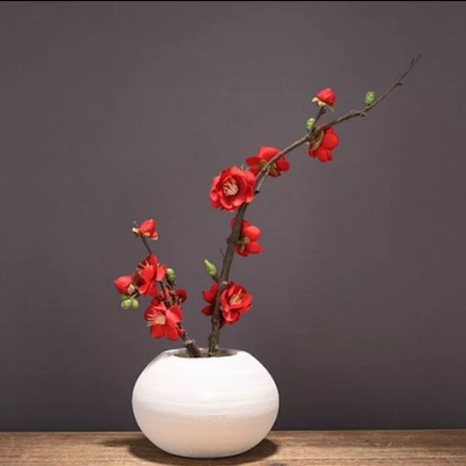 中式古典腊梅花客厅花艺摆件室内装饰插花假花绢花干花梅花枝