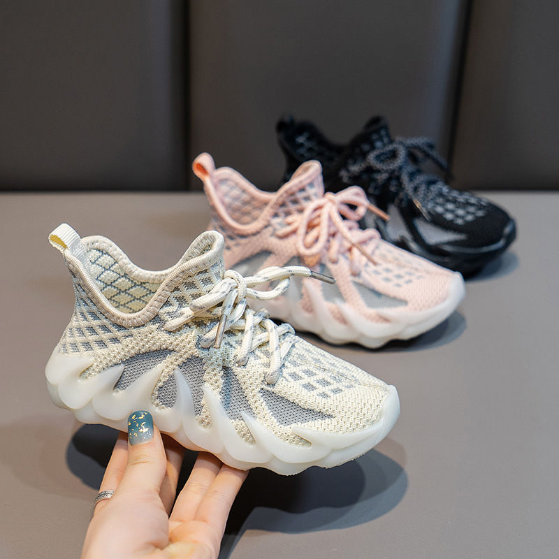 儿童网鞋男童白色运动鞋2024春秋新款网面透气夏季学生中大童鞋