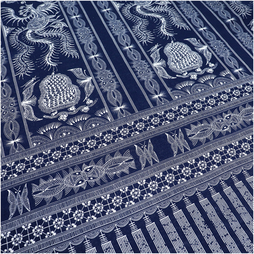 民族风纯棉麻印花仿蜡染布料 手工diy中国风苗服裙子面料条纹