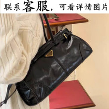 广州货源头层牛皮复古油蜡跨境电商真皮手提通勤腋下女包一件代发