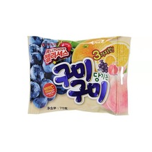批发韩国进口LOTTE乐天混合水果味软糖果汁果味糖70g*12袋