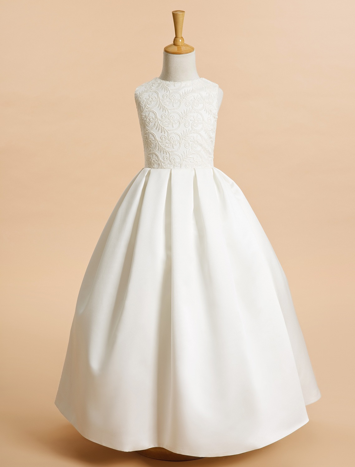 外贸女童公主裙蕾丝花朵婚纱礼服齐地简单花童伴娘小主持人礼服裙