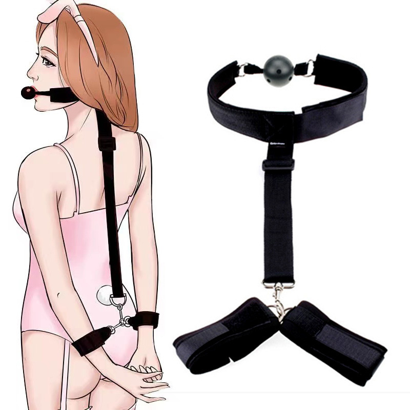 情趣sm反手拷反背后项圈束缚捆绑带刑具口球女奴另类玩具性用品