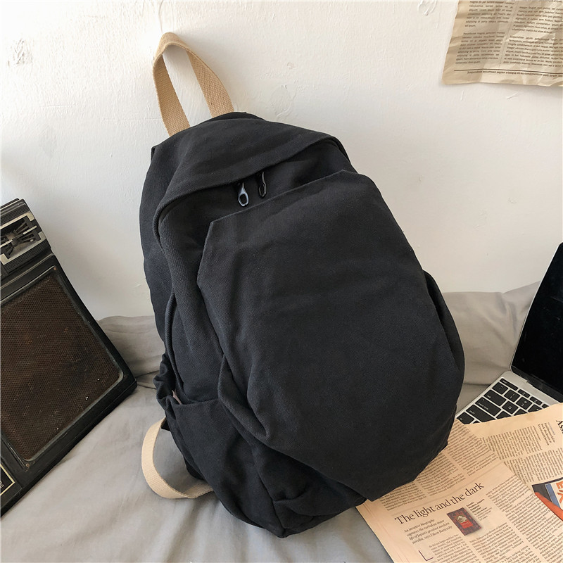 Backpack Women's 2023 New Washed Canvas Artistic Korean Style College Style Student Schoolbag Casual Cool Backpack Fashion