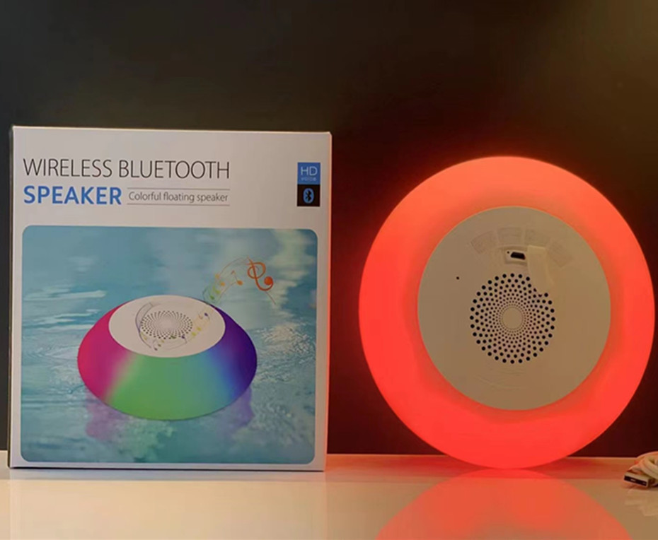 Waterproof Bluetooth Audio RGB Colorful Ambience Light Audio Bathroom Audio Colorful Light Floating Bluetooth Speaker