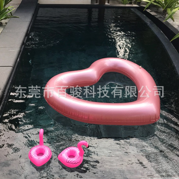 CPC Thickened Heart-Shaped Swim Ring Peach Heart Underarm Swimming Ring Proposal Wedding Decoration Props Large Love Swimming Ring