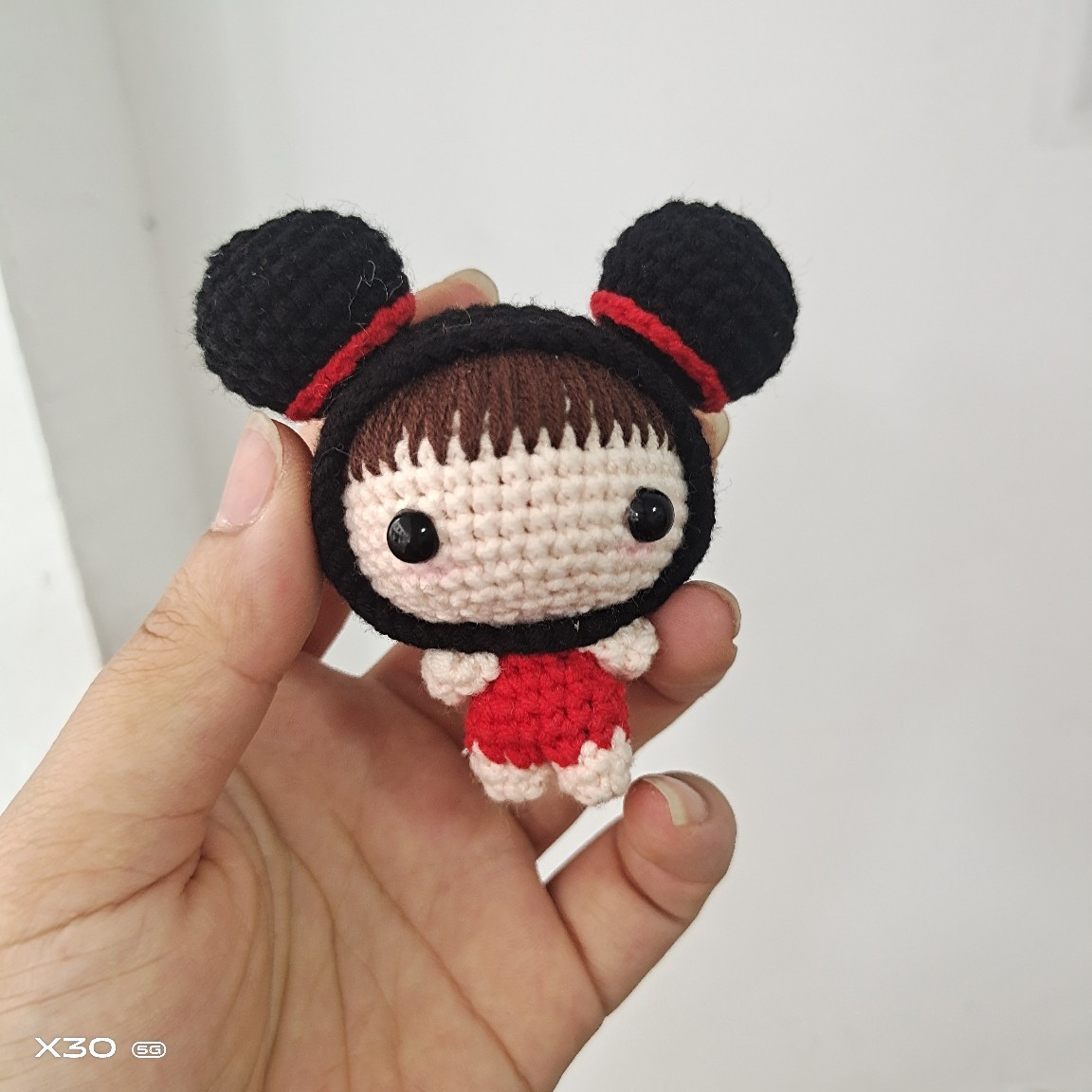 手工钩针编织毛线娃娃成品毛线编织娃娃手工编织变装娃娃中国娃娃