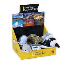 国家地理儿童节日礼物玩具PP棉仿真毛绒公仔6款海洋动物海豚玩偶