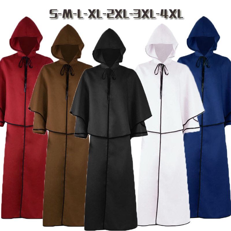 中世纪披风连帽长袍斗篷巫师cosplay剧本杀中世纪恐怖本表演服装