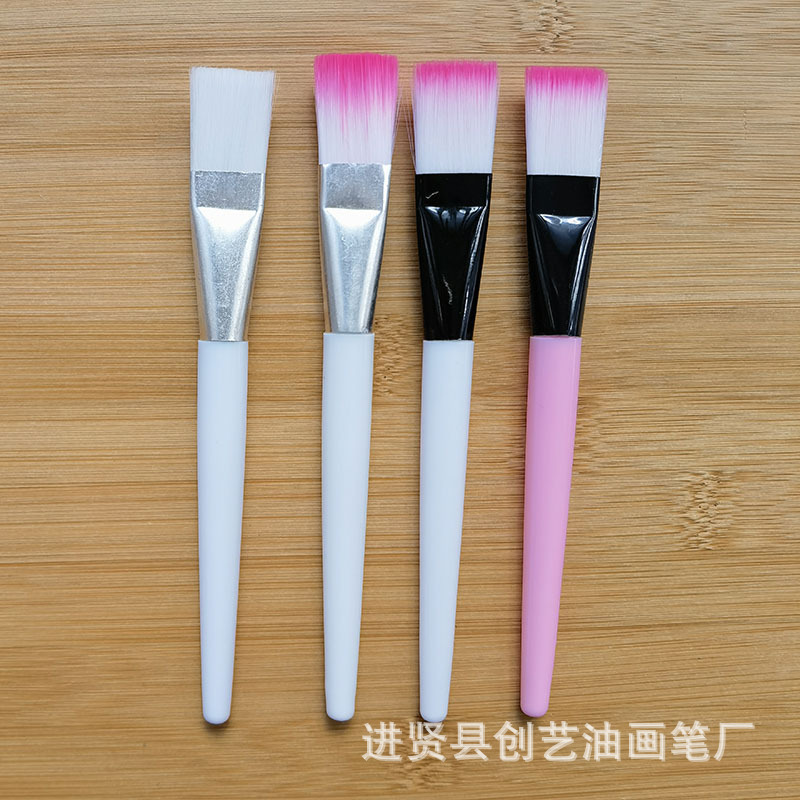 尼龙毛软毛面膜刷白杆粉杆白毛粉毛化妆刷美容面膜工具清洁小刷子