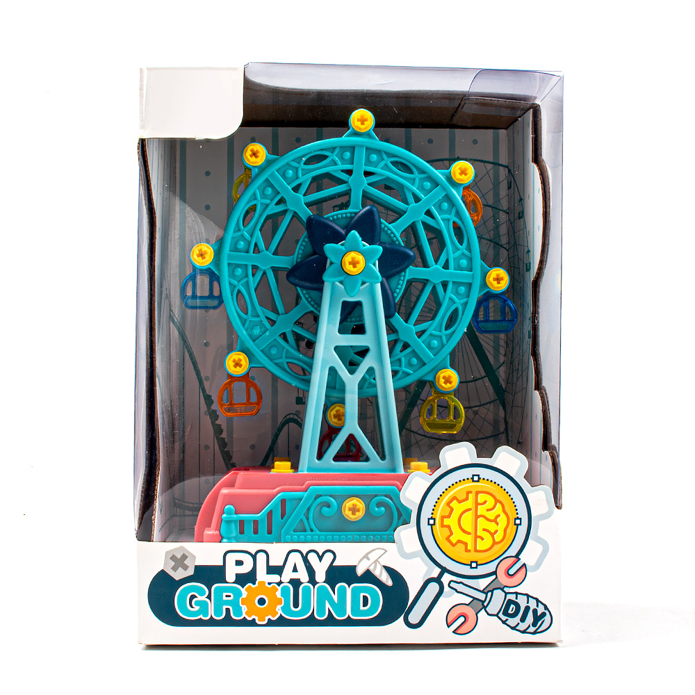 跨境儿童过家家摩天轮玩具拼装智趣游乐园海盗船摆件男女孩-阿里巴巴