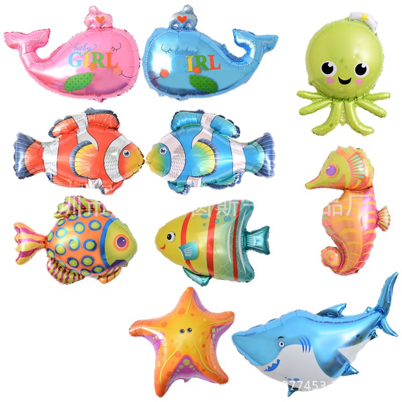 Aquarium Octopus Octopus Aluminum Foil Balloon Underwater World Children's Birthday Party Decoration Cartoon Shape