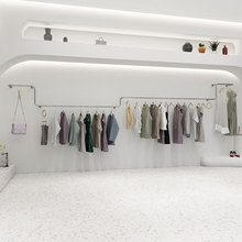 服装店展示架上墙创意新款挂衣架银色女装店货架 网红INS风陈列架