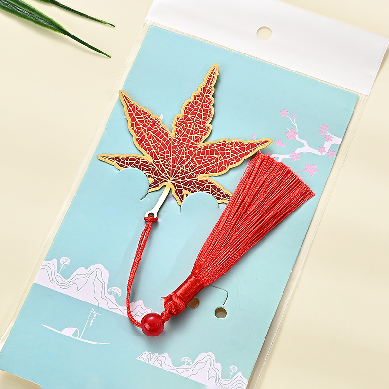 Lotus Leaf Vein Metal Bookmark Ancient Style Cultural and Creative Chinese Flower Koi Bookmark Chinese Style Student Commemorative Gift Bookmark