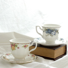 骨瓷咖啡杯 欧式复古家用陶瓷咖啡杯碟套装情侣下午茶具早餐奶杯