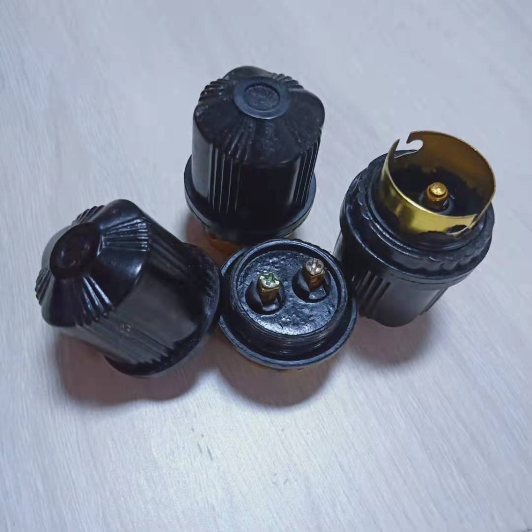 卡口灯头铜柱黑色室内外插口灯头灯座 悬吊式灯头
