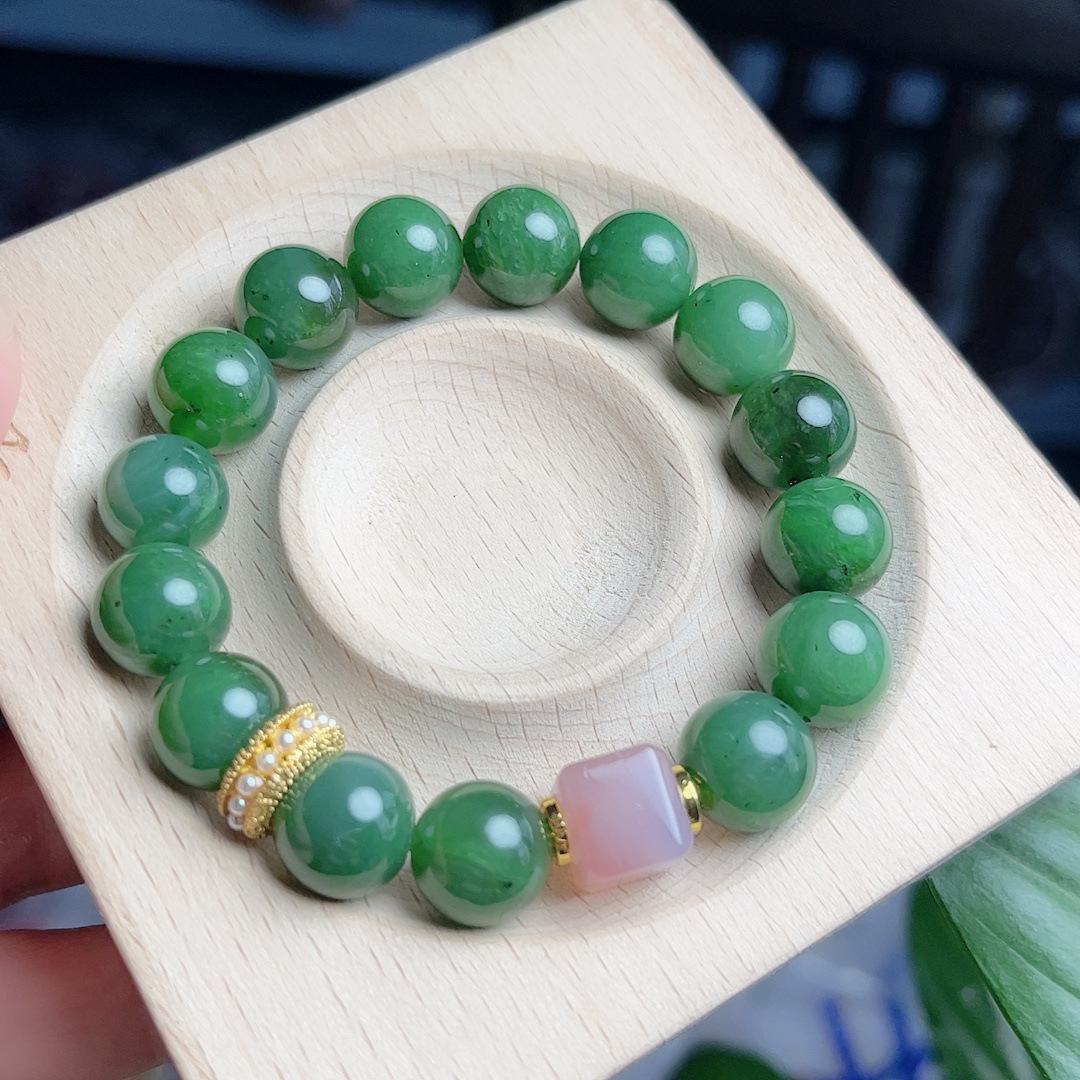 爆款蓝精灵手链 佛珠波罗的海蜜蜡二代老蜡手串变色手持打光变色