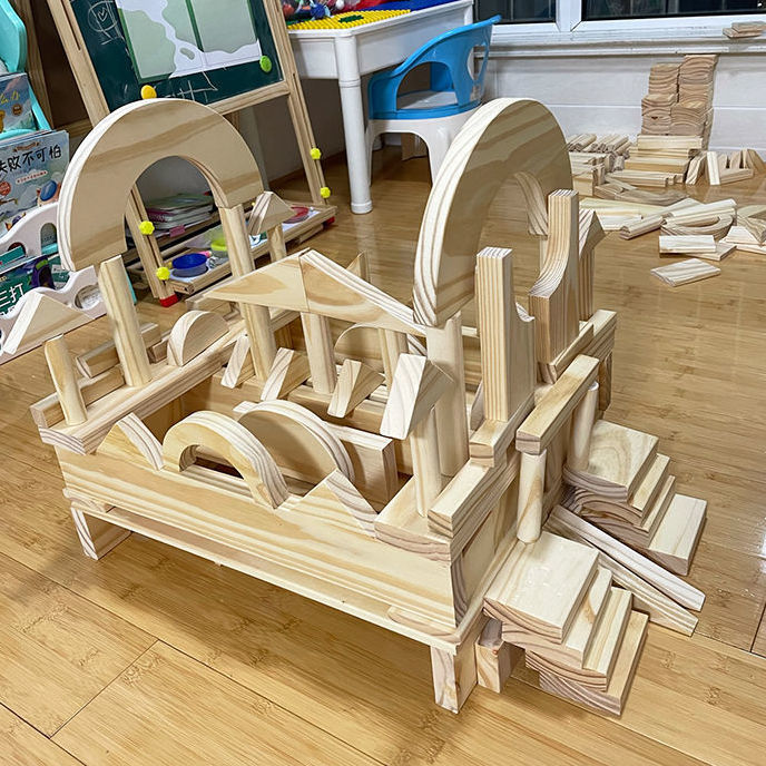 幼儿园超大型户外建构特大号积木搭建清水实木质建筑拼装益智玩具