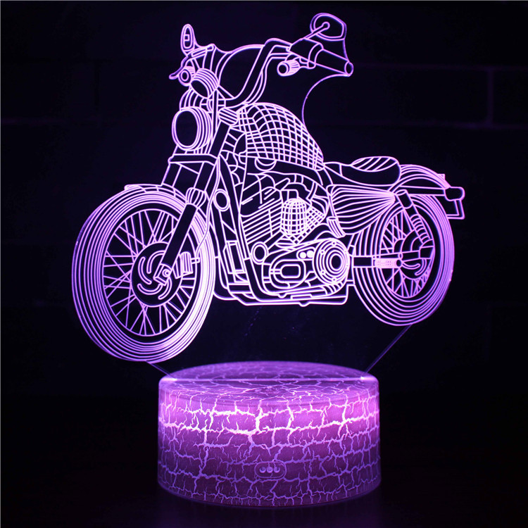 Cross-Border Small Night Lamp Hot Gifts Birthday Gifts Motorcycle Series Colorful Table Lamp Charging Led Small Table Lamp Sets