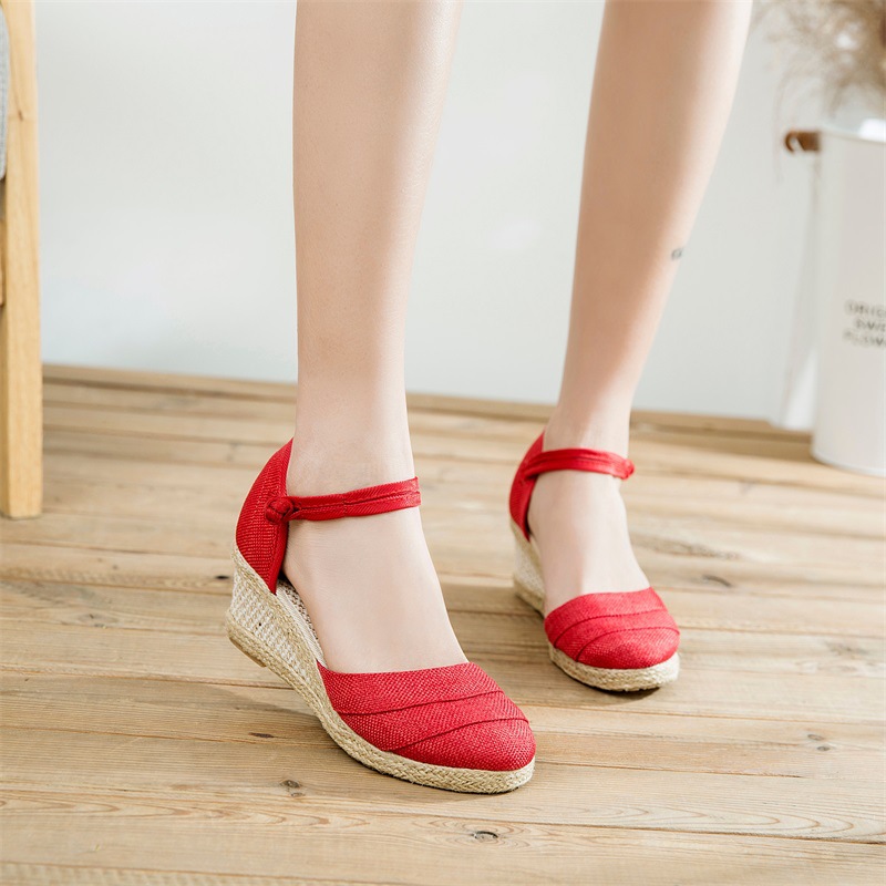 Women's Sandals Summer 2023 New Wedge Cross-Border Roman High Heels Foreign Trade Sandals Fashion Korean Style Sandals