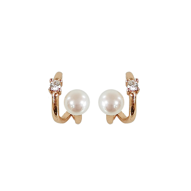 Sterling Silver Needle Rhinestone Pearl Stud Earrings Women's High-Grade Light Luxury Summer Eardrops Earrings 2021 New Fashion