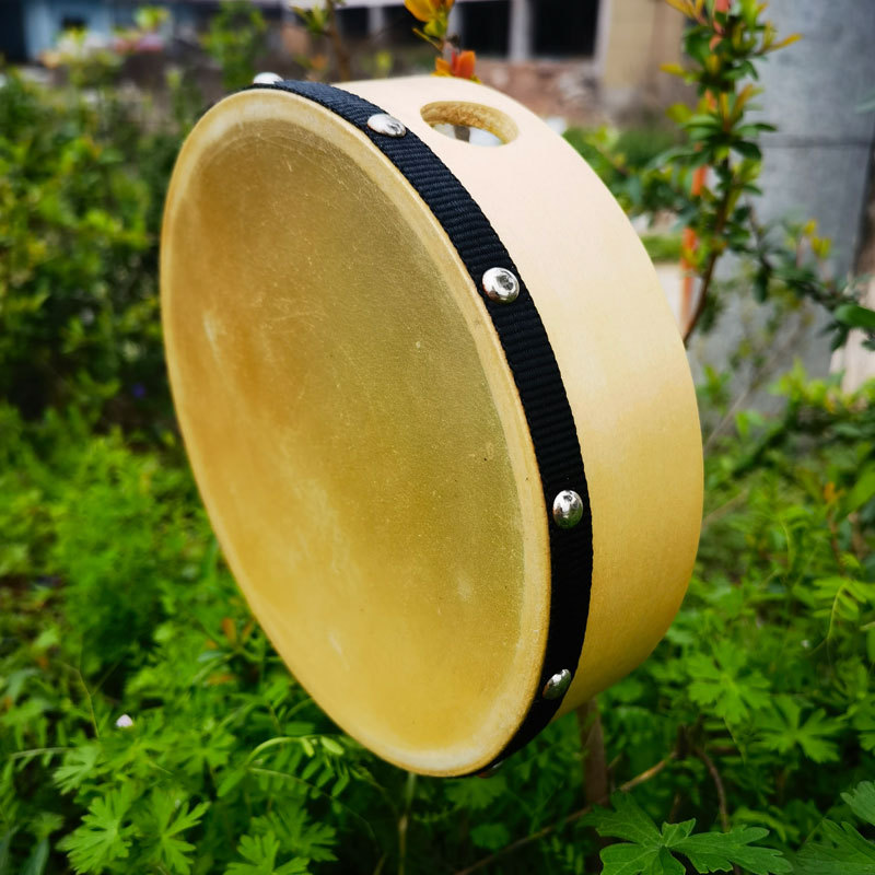 打击手拍鼓奥尔夫乐器舞蹈表演牛皮手鼓小学音乐教具儿童新疆手铃