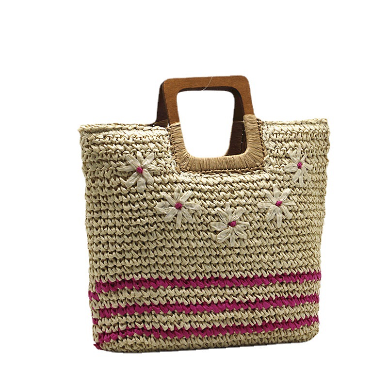 Hand-Held Bearded Needle Bag Hand Embroidery Straw Bag Paper Woven Bag