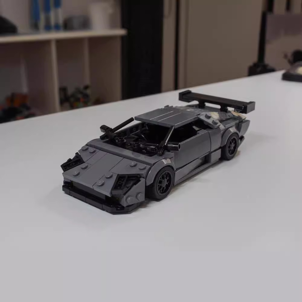 moc汽车积木兰博蝙蝠基尼跑车赛车模型拼装玩具兼容乐高套装跨境