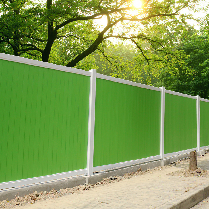 厂家现货批发彩钢板绿色围挡彩钢小草图案泡沫夹心围挡施工围挡