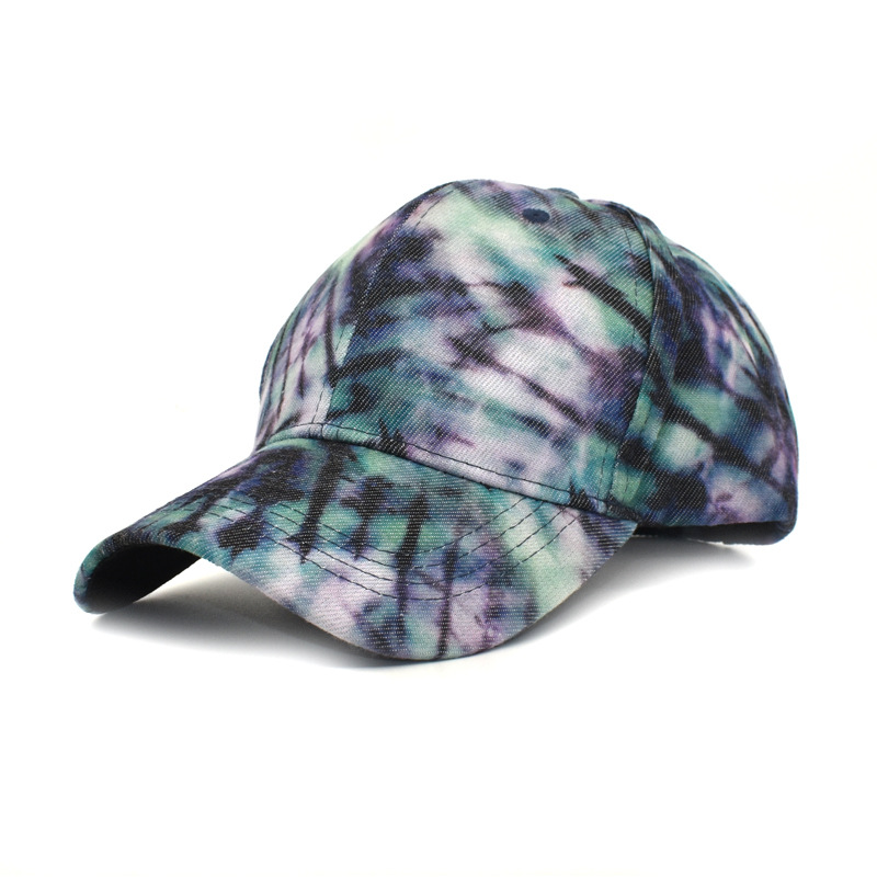 Foreign Trade Spring and Autumn Ladies New Tie-Dyed Baseball Cap Cross-Border Outdoor Travel Hat Embroidered Peaked Cap Sun Hat