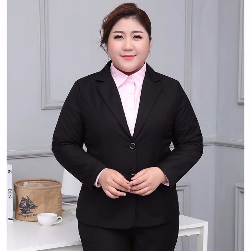超大码女西装200斤胖mm女西装职业套装面试正装防邹免烫修身显瘦代