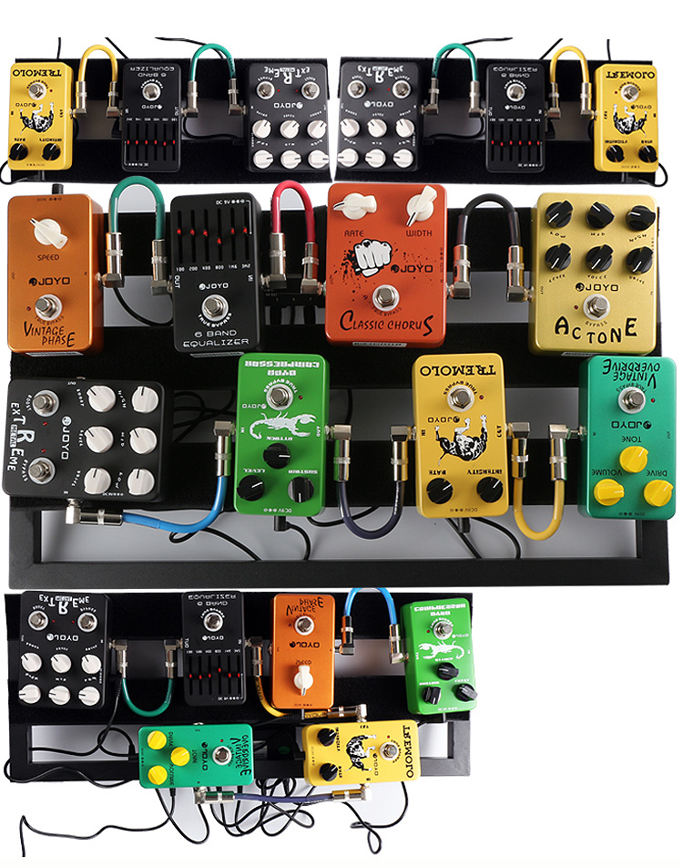 电吉他单块效果器板 效果器支架 效果器粘贴板轨道板铝合金带提包