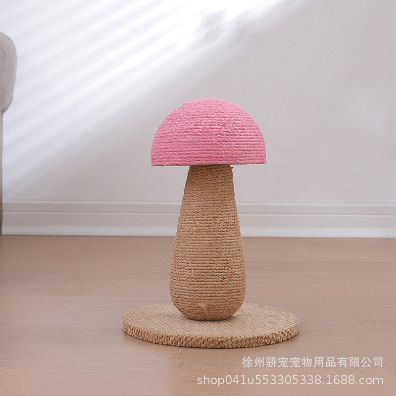 Mushroom Cat Scratch Board Wear-Resistant Non-Chip Vertical Cat Scratching Board Sisal Hemp Rope Grinding Claw Funny Cat Toy Supplies Scratching Pole