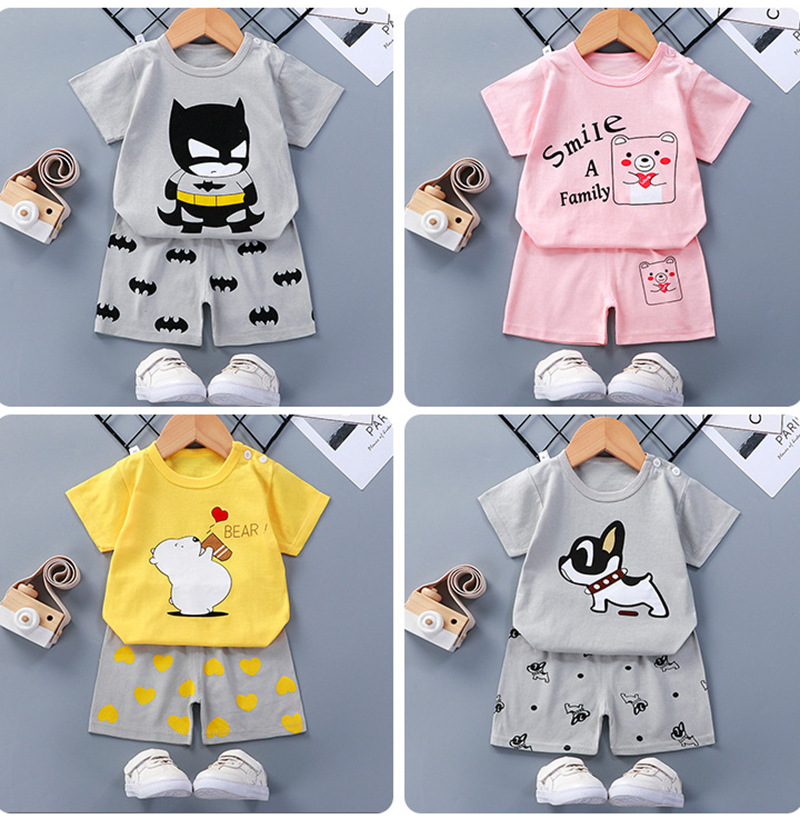 阿里巴巴新品小童衣服批发 地摊童装套装儿童两件套尾货清仓低价