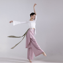 现代舞舞蹈蹈练功服长袖上衣形体训练服装古典舞舞蹈女宽松阔腿裤