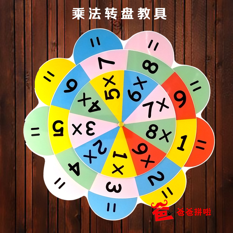 儿童小学数学九九乘法转盘乘法口诀老师教具超大号闪卡
