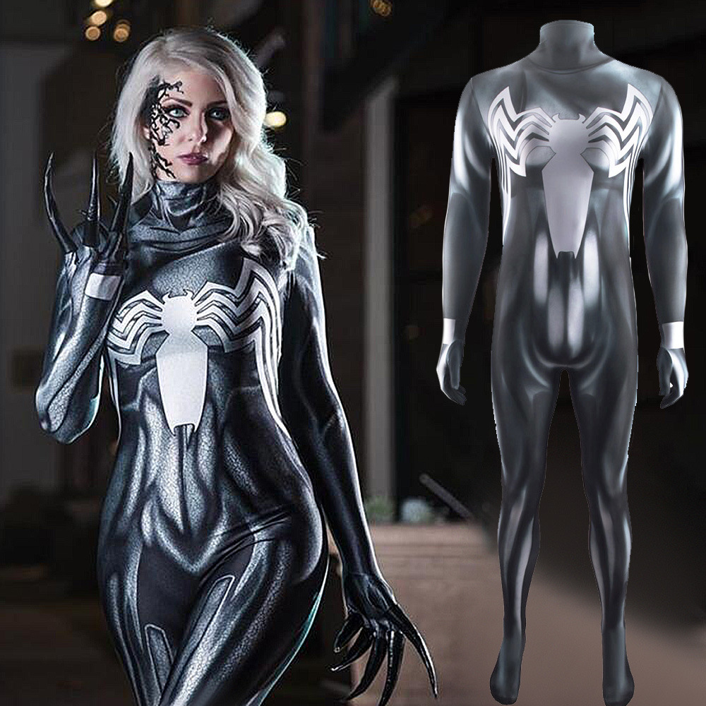 卡漫尼毒液女英雄紧身衣 she venom 漫画反英雄cos服装女舞台服