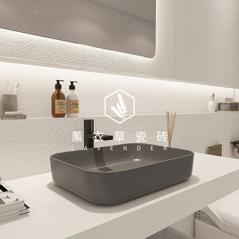 日式侘寂风卫生间瓷砖白胚通体砖厕所浴室防滑地砖客餐厅白色墙砖