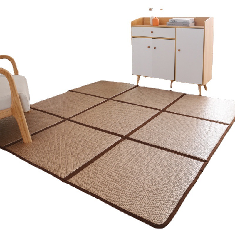 Japanese-Style Household Full-Bed Rattan Mat Summer Breathable Bedroom Tatami Rattan Mat Freely Spliced Straw Mat