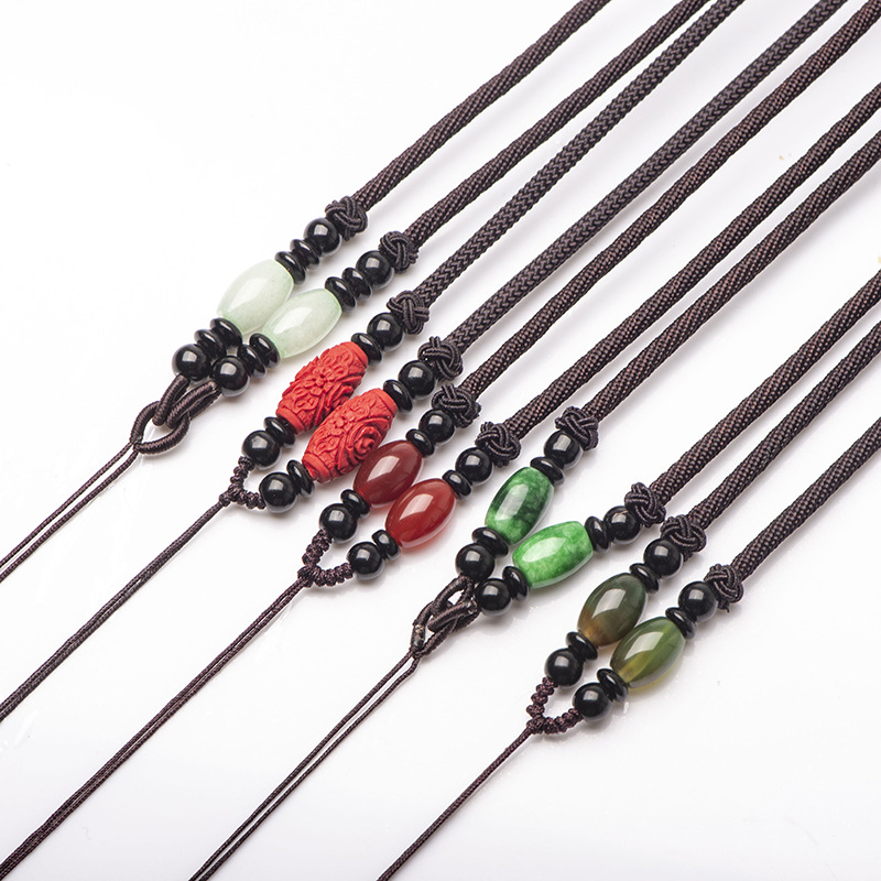 编织吊坠项链绳子diy手工文玩配饰毛衣链和田玉玛瑙挂脖绳会玉线