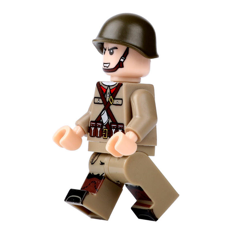 跨境积木二战军事苏军人仔士兵小人偶兼容乐高拼装玩具男孩赠礼品