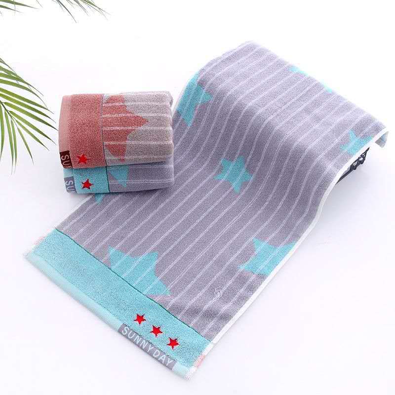 New European-Style Five-Pointed Star Cotton Towel 125G Fashion Couple Thickened Adult Face Towel Face Towel Manufacturer