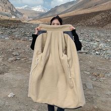 加绒棉服女韩版宽松中长款冬季外套2022新款工装加厚过膝棉衣