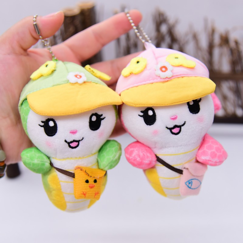 可爱蛇宝宝公仔挂件毛绒玩具钥匙扣情侣书包挂饰生肖蛇抓机娃娃批