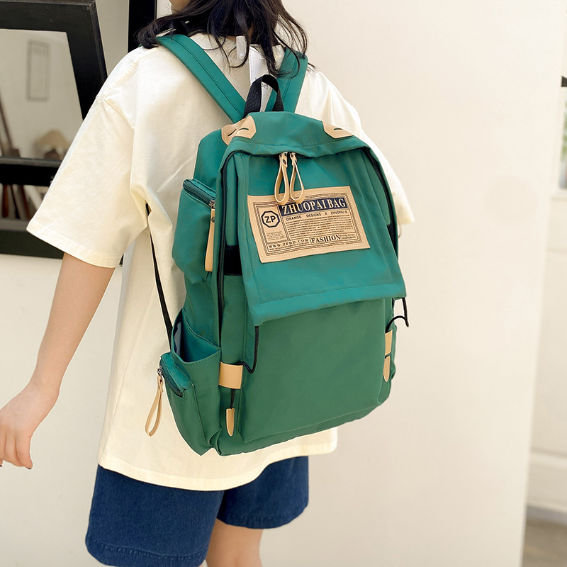 Backpack 2023 New Junior High School Korean Style Campus Style Trendy Schoolbag Couple Street Fashion Cool Backpack