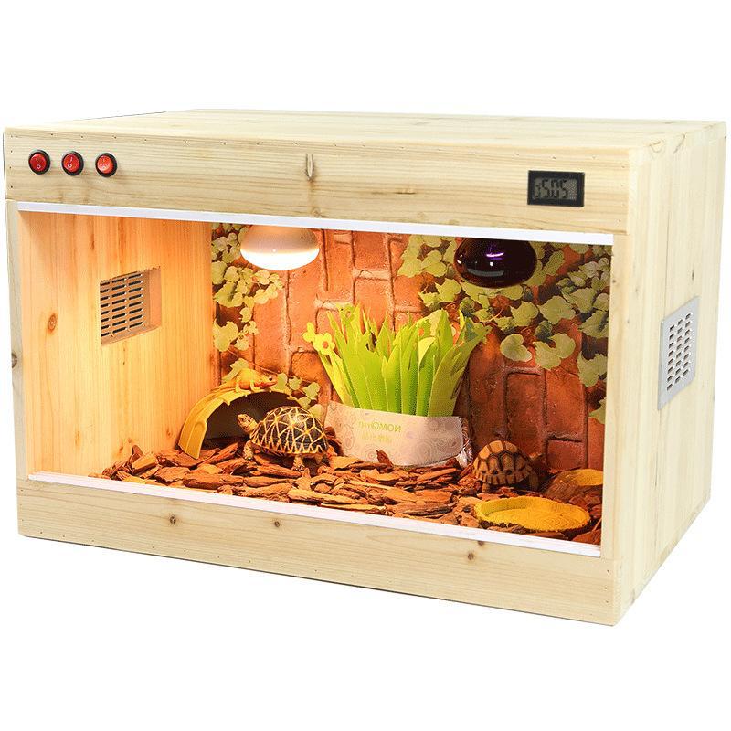 爬虫小刺猬饲养箱陆龟蜥蜴蜘蛛守宫宠物保温箱仓鼠爬宠恒温实木箱