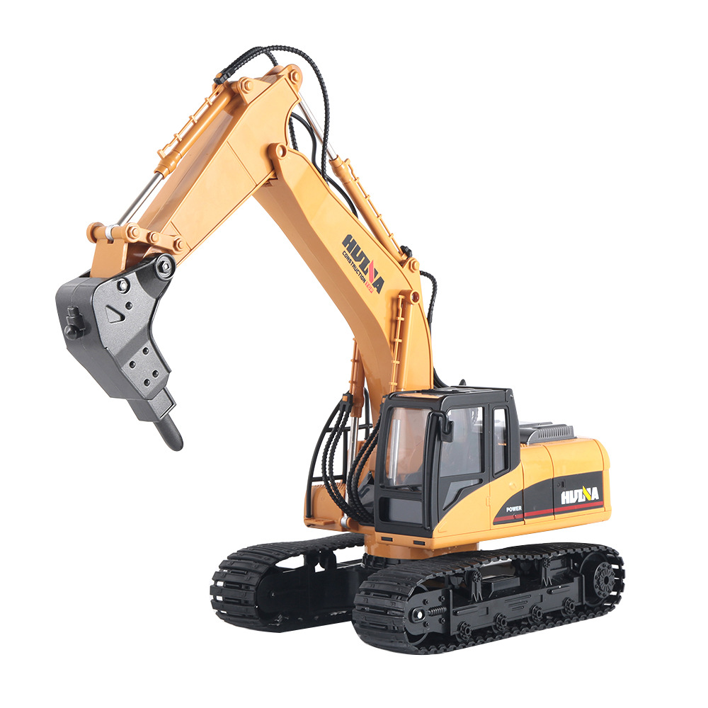 汇纳大型工程车玩具夏季沙滩电动汽车合金工程车破拆机钻土机玩具